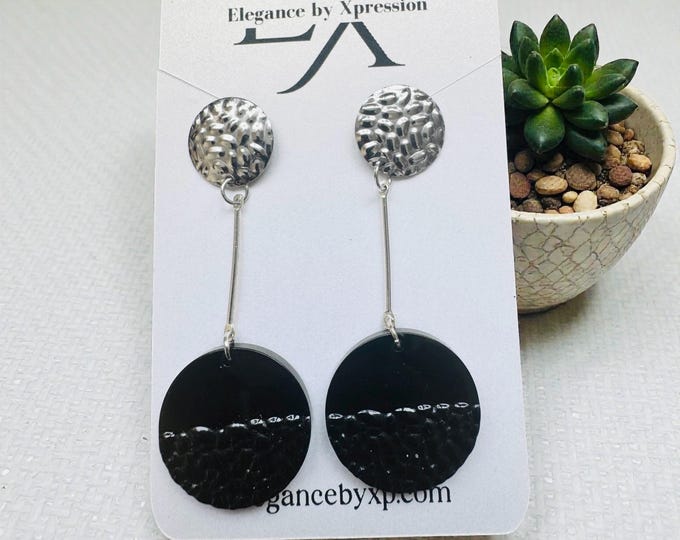 Elegant Sparkling Circular Resin Earrings