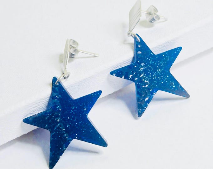 Elegant Sparkling Star Resin Earrings