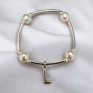 Anxiety/blessing bracelet - Faux Pearl Bracelet: Tibetan Charm, Silver Accents