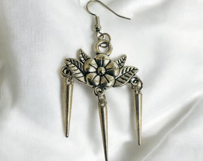 Boho Chandelier Earrings: Antique Silver Charms