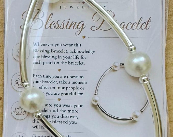 Pearl Blessing, Anxiety Bracelet: Tibetan Silver Charm Accents