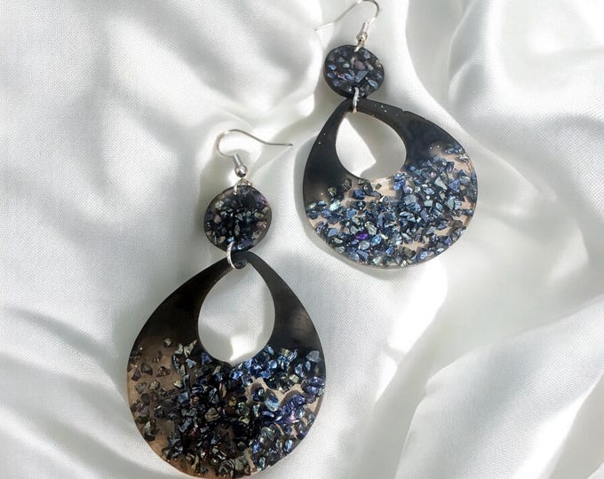 Elegant Black Resin Earrings