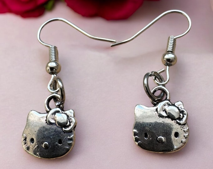 Dainty Tibetan Kitty Earrings