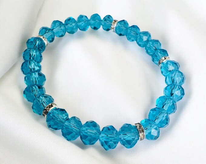 Chic Rondelle Faceted Crystal Stacking  Bracelets