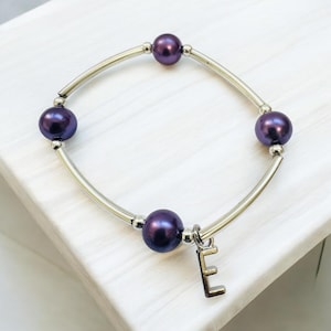 Anxiety/blessing bracelet - Faux Pearl Bracelet: Tibetan Charm, Silver Accents