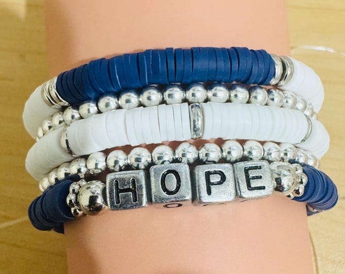 Chic Boho Clay Bracelet Stack with Custom letter charms