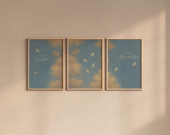 3x Islamisches Poster Set – Bismillah & Alhamdulillah Wandbilder – Moderne Islamische Kunst für Wohnzimmer und Schlafzimmer