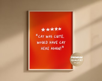 Türkische Poster – Lustiges Cay Spruchposter, Moderne Wandkunst für Küche, Wohnzimmer & Cafe