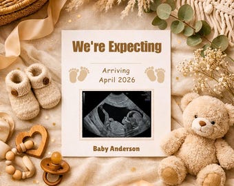 Anuncio digital de embarazo: Estamos esperando un bebé, embarazo bohemio de género neutro, anuncio de bebé editable, descarga instantánea e imprimible.