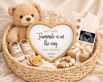 Plantilla de anuncio de embarazo neutral, anuncio de bebé editable, anuncio de embarazo bohemio, anuncio de bebé minimalista, descarga digital