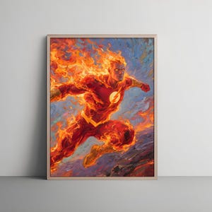 Human Torch Fantastic Four High Detail Figure Statue | 3d Model | 3d Paint | Digital downloads | Fantastic four | super power