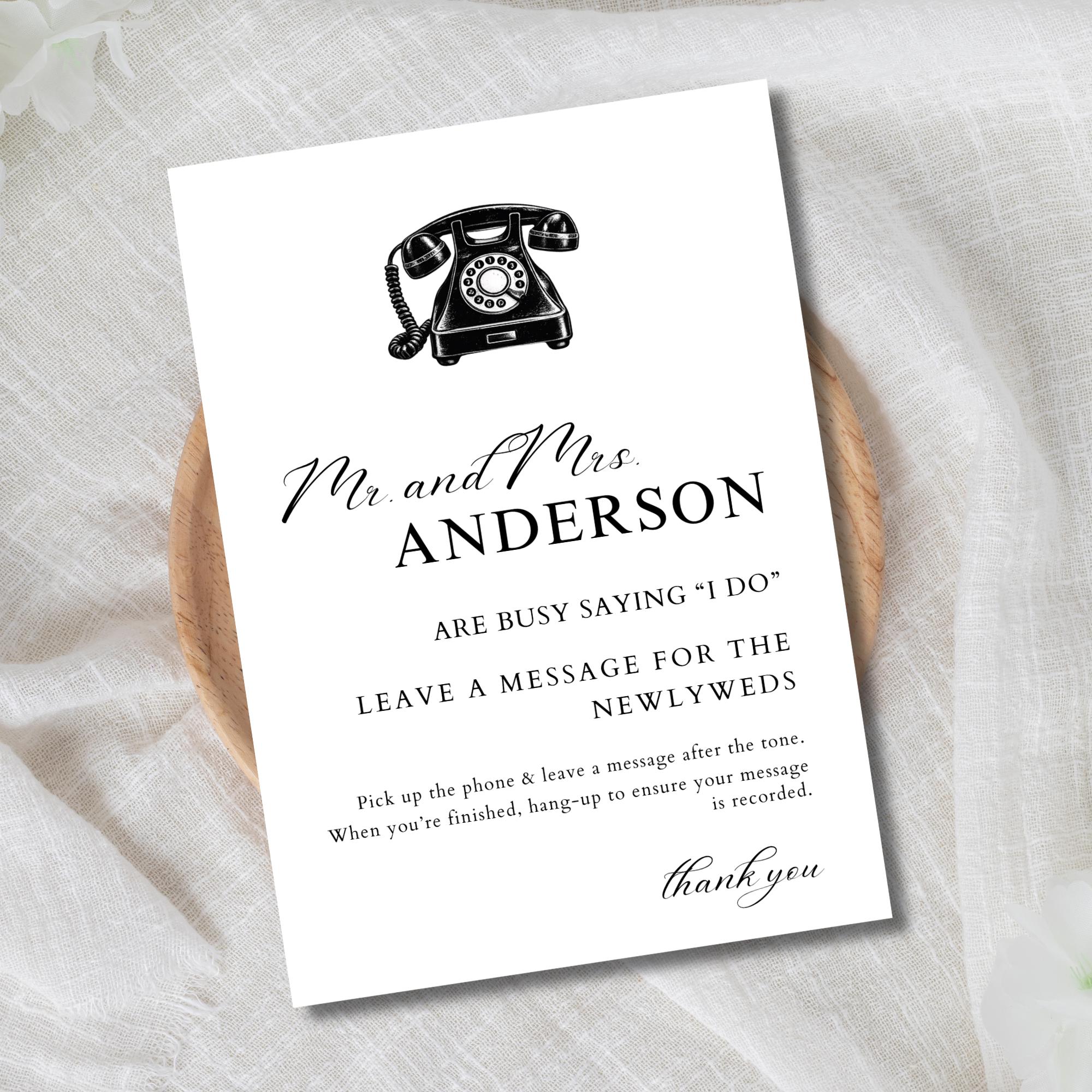 personalised audio guest book sign, wedding voicemail... Printable Voicemail Audio Guestbook Sign, Minimalist Wedding Guestbook ...