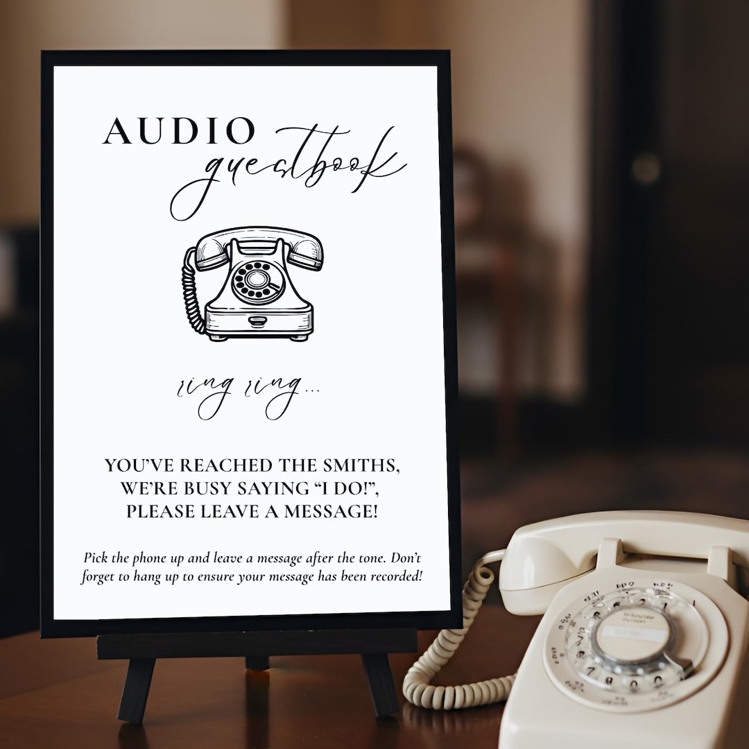 personalised audio guest book sign, wedding voicemail... Audio Guestbook Sign for Wedding Guestbook, Voicemail Leave A Message ...