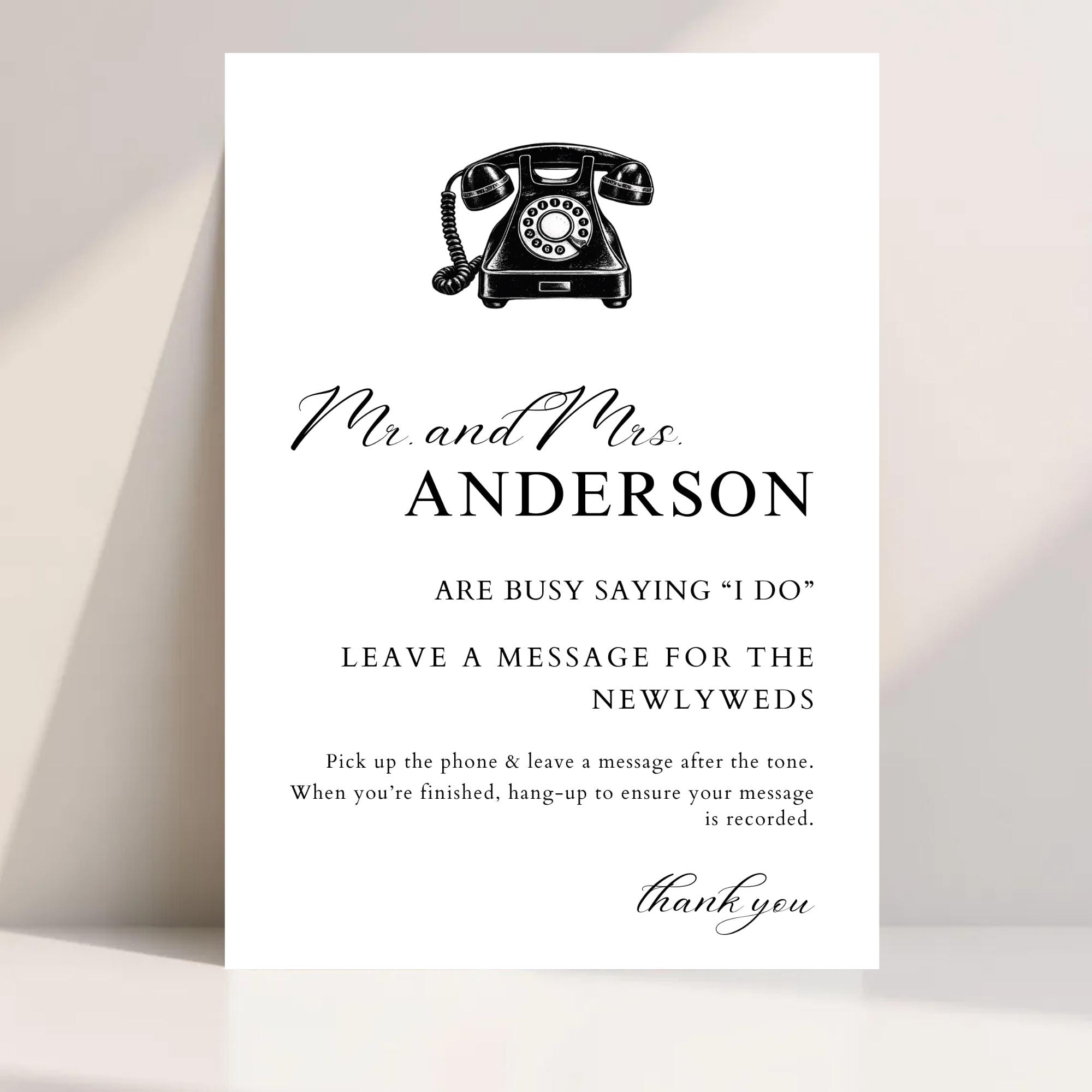 personalised audio guest book sign, wedding voicemail... Printable Voicemail Audio Guestbook Sign, Minimalist Wedding Guestbook ...