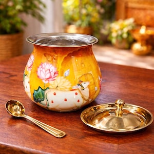 Ghee-Topf aus Edelstahl mit Deckel, 400 ml, Ghee-Behälter, Butterbehälter, Vorratsglas für die indische Küche, lebensmittelechter Edelstahl