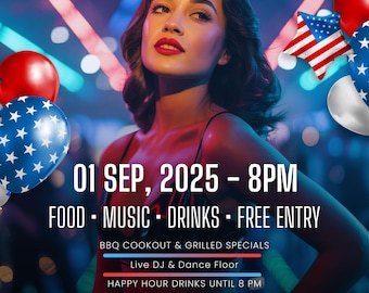 Labor Day Party Flyer: Editable Canva Template (Digital Download)