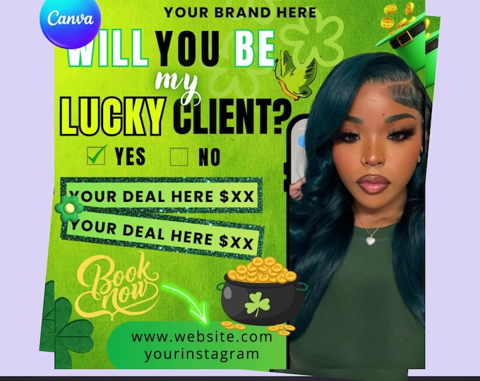 St. Patrick's Day Booking Flyer | Canva Template (Digital Download)