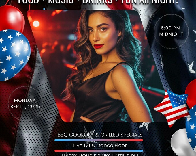 Labor Day Party Flyer: Editable Canva Template (Digital Download