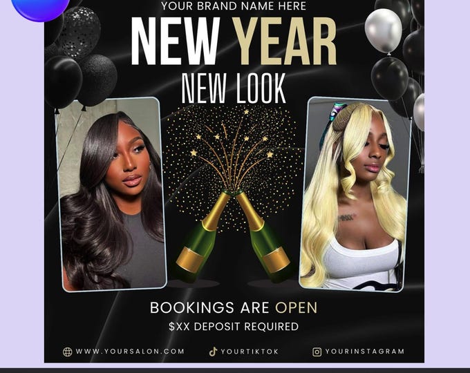 New Year Booking Flyer – Editable Canva Template (Digital Download)