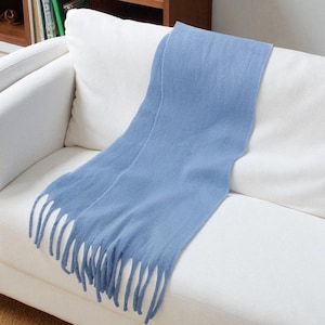 Soft Mohair-Style Winter Scarf: Fluffy Solid Colour Shawl