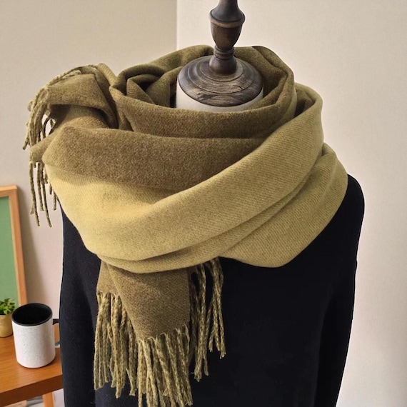 Thick Cotton Scarf, Double-Sided Knitted Wrap, Cozy Gift