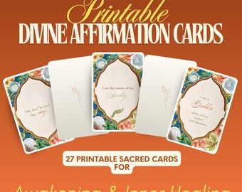 27 kaarten voor heilige flora goddelijke bevestiging – spirituele genezing, eigenliefde (png + pdf)