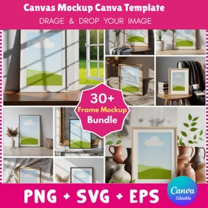 30x Canvas Mockup Canva Template / Boho Wall Art Mockups (download digitale)