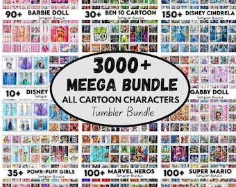 3000+ 20oz Cartoon Tumbler Wrap Bundle | 90s & Stitch-Inspired Sublimation PNG | Digital Download