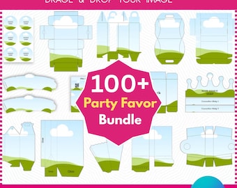 Canva Editable Party Favor Templates | Chip Bag, Labels, Shoe Box (Digital Download)