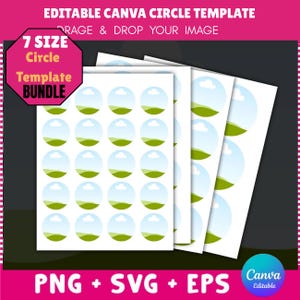 Bearbeitbares Kreis Canva Vorlagen Bundle | Runde Etikettendesigns (Digitaler Download) Bild 2