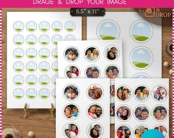 Editable Button Badge Canva Template Bundle | 58mm, 25mm Circle Frames (Digital Download)