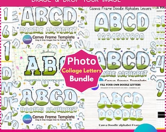 Doodle Alphabet Canva Template | Drag & Drop Letters (Digital Download)