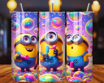 Minion Tumbler Wrap Bundle: Funny Cartoon Sublimation Design (PNG Digital Download 20oz Skinny Tumbler)