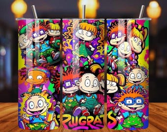 Cartoon Game Tumbler Wrap PNG: 20oz Skinny Tumbler Design (Commercial Use, Digital Download)