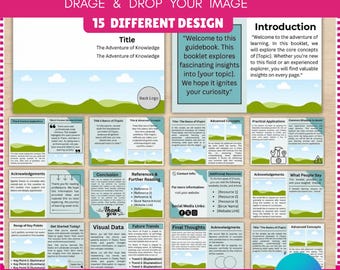 Fold & Staple Booklet Canva Template | 8.5x11 Landscape Printable Book | Editable Kids Activity Book Design
