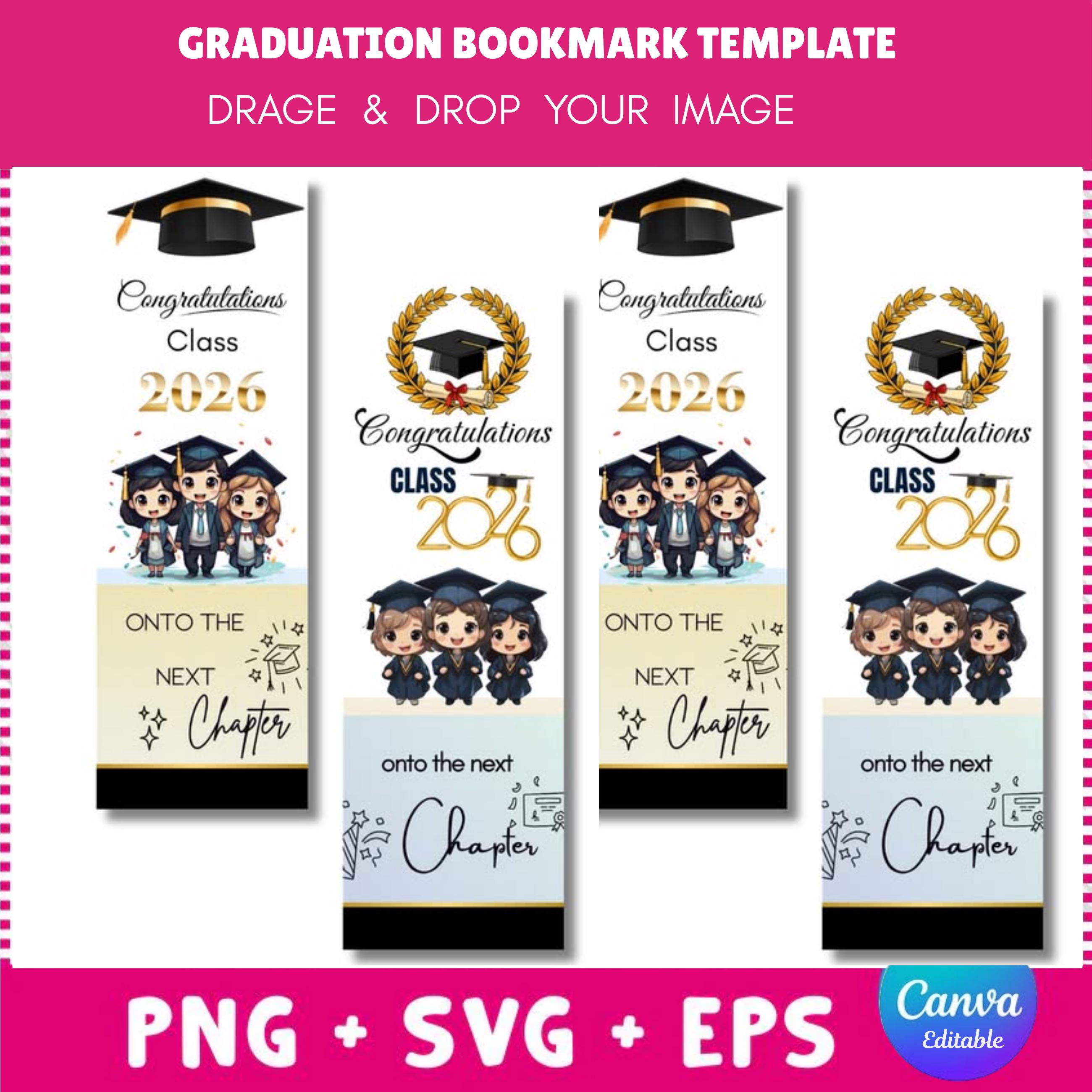 University Bookmark Example Graduation Bookmark Template | Editable Canva Keepsake (digital ...