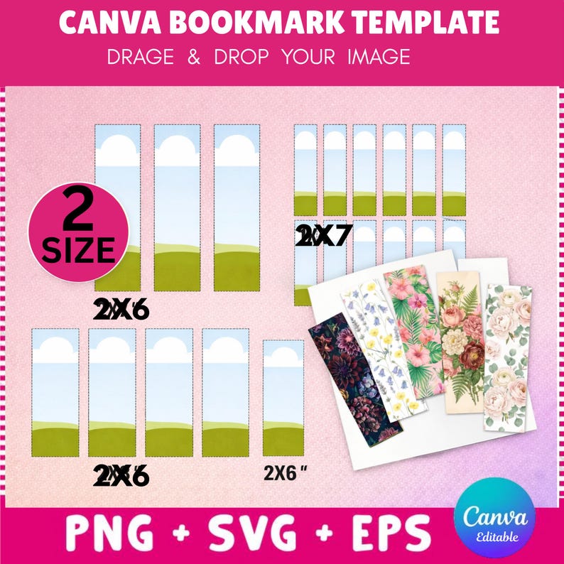 Canva Bookmark Templates Bundle Customizable Designs (digital