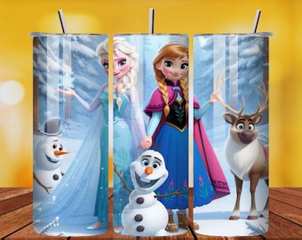 Snow Queen Tumbler Wrap PNG: Frozen Winter Sublimation Design (Digital Download)