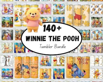 140+ Pooh Tumbler Wrap Bundle | 20oz Sublimation PNG | Pooh-Inspired Cartoon Tumbler Wraps | Digital Download