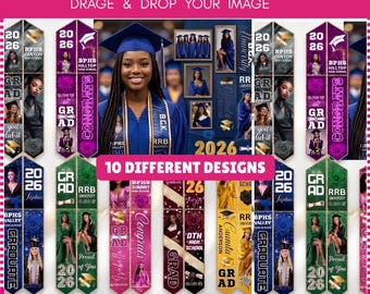 Graduation Stole Canva Template Bundle: Class of 2026 Editable Sash Designs (Digital Download)