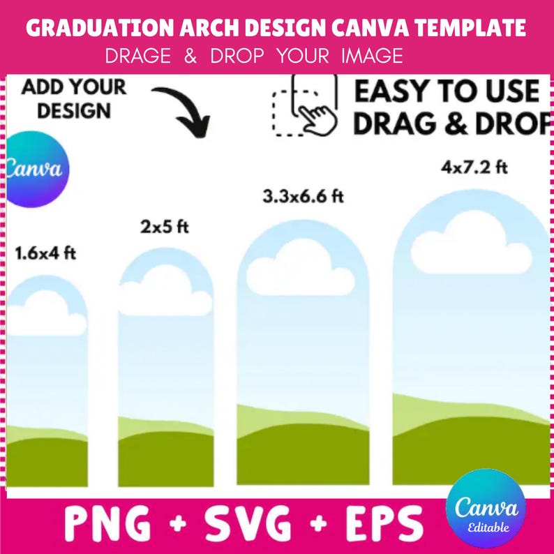 Graduation Arch Canva Template Bundle: Editable Wooden Panel Backdrop ...