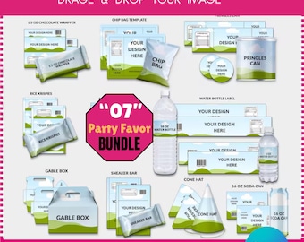 Party Favor Template Bundle | Canva Editable, Chip Bag, Capri Sun (Digital Download)