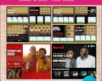 DADFLIX Canva Editable Poster Templates | Father's Day Collage (Digital Download)