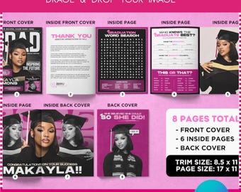 Graduation Activity Booklet Editable Canva Template |2026 Senior Grad Magazine | Games & Reflections