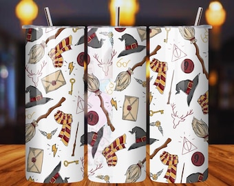 Harry Potter Tumbler Wrap PNG: Wizard School Sublimation Design (Digital Download)