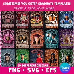 Senior 2025 Graduation Photo Template, Editable Canva Design (Digital Download)