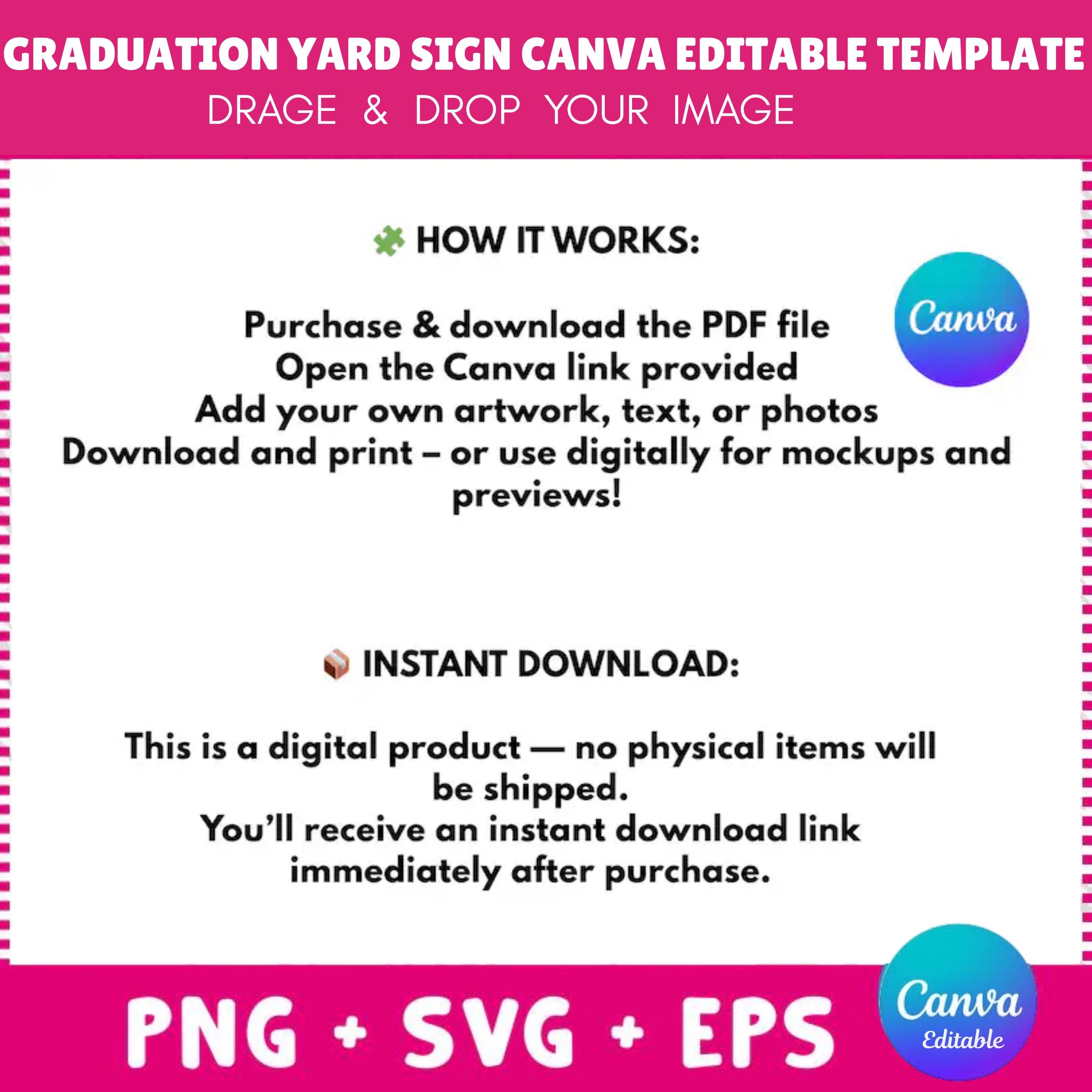 Graduation Yard Sign Template Bundle, Senior 2026 Lawn Decor (digital ...