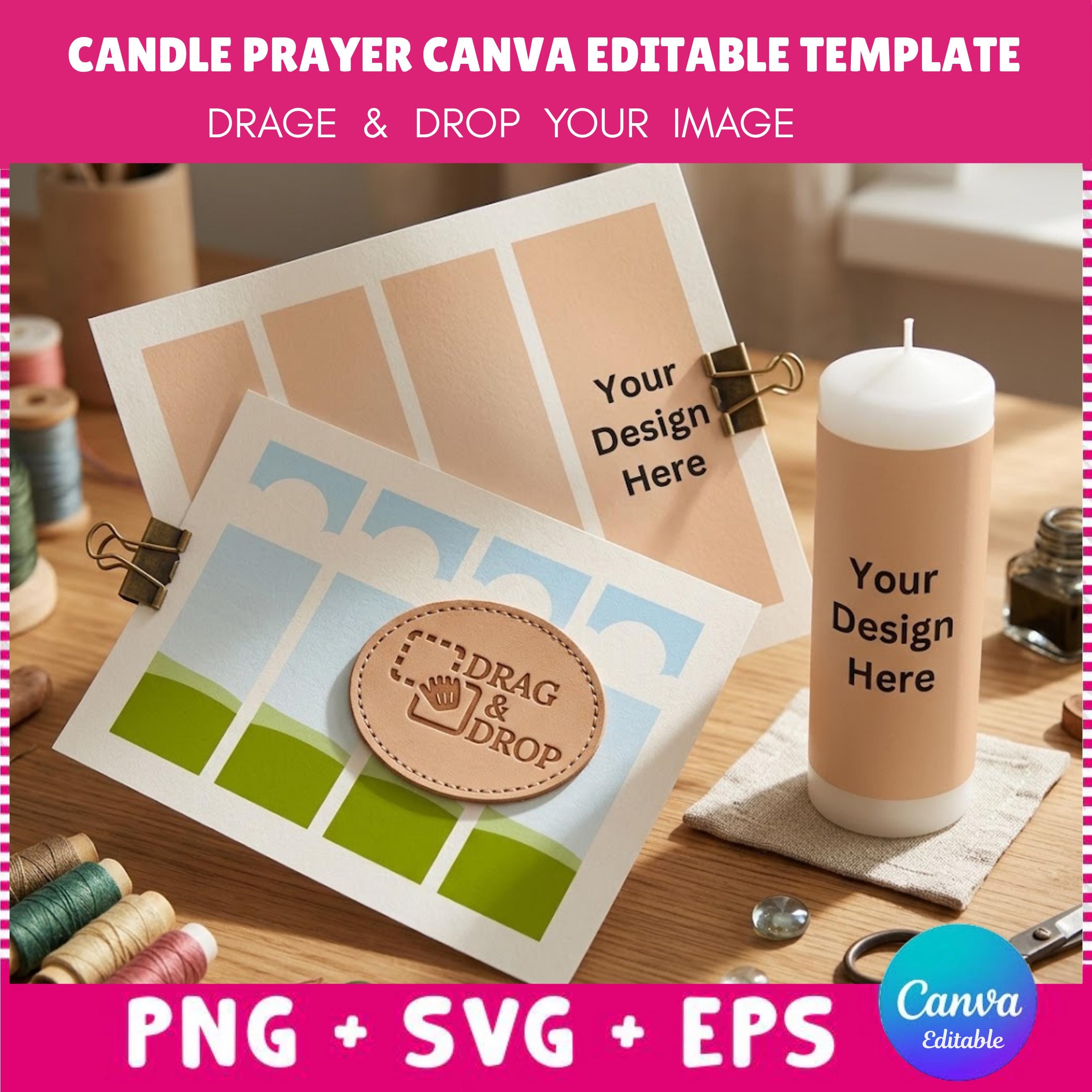 Pray Label Printable Editable Prayer Candle Label Template | Baby Shower Decal Wrap (digital ...