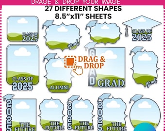 Graduation Fan Templates 2025 | Editable Canva Grad Paddle Bundle (Digital Download)