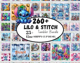 260+ Stitch Tumbler Wrap Bundle | 20oz Sublimation PNG | Stitch-Inspired Cartoon Designs | Digital Download